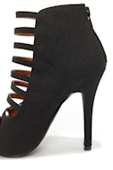 caged booties low heel