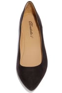 black suede pointed flats