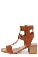 tan caged heeled sandals