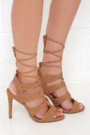 wrap heels tan