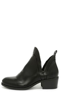 black ankle cut out booties