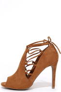 tan suede lace up heels