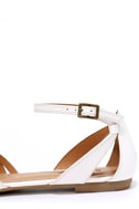 ankle strap flats white