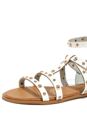 pretty white flat sandals