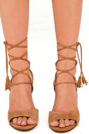 tan lace up pumps