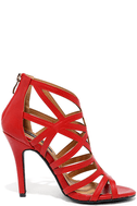 Sexy Red Heels - Caged Heels - Dress Sandals - $33.00