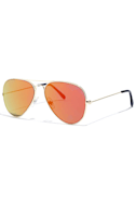 Cool and Reflected Gold and Red Mirrored Aviator Sunglasses