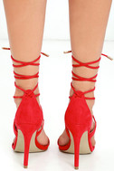 lace up red high heels