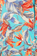 Something to Believe In Turquoise Floral Print Wrap Dress