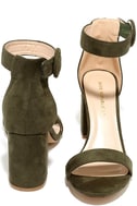 olive green heels with straps