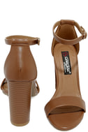 camel ankle strap heels