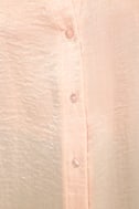 Chic Light Peach Top - Satin Top - Button-Up Top - Satin Blouse - $49.00