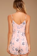 Cute Blush Pink Floral Print Skort Dress - Romper Dress - Skort Romper