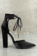 black satin lace up heels