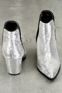 silver sequin booties