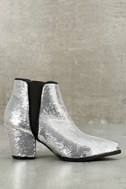 sparkly silver booties