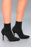Trendy Sock Booties - Mid-Calf Booties - Black Booties