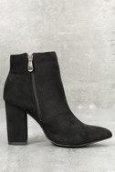 black suede high heel booties