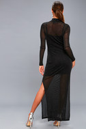 MINKPINK Silver Linings - Black Long Sleeve Maxi Dress