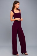 Stylish Plum Purple Jumpsuit - Sleeveless Jumpsuit