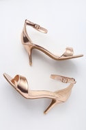 rose gold single strap heels