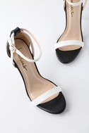 black and white heels with ankle strap