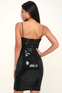Sexy Black Sequin Dress - Sequin Bodycon Dress - Ruched Bodycon