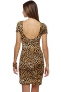 Mink Pink Skins Dress - Leopard Print Dress - Body Con Dress - $69.00