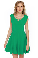 Cute Green Dress - Sleeveless Dress - Open Back Dress - $36.00