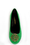 kelly green ballet flats