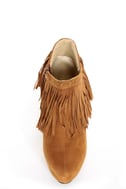 chestnut platform booties