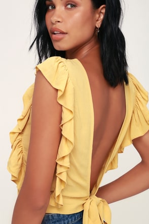 ruffle backless top