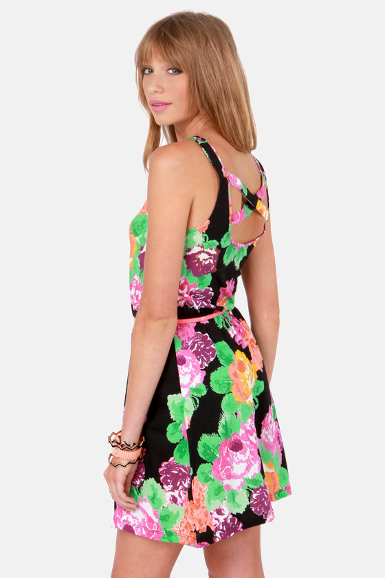 Volcom Mystery Zone Dress - Floral Print Dress - Black Dress - $35.00