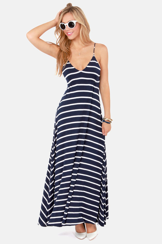 navy blue and white gown