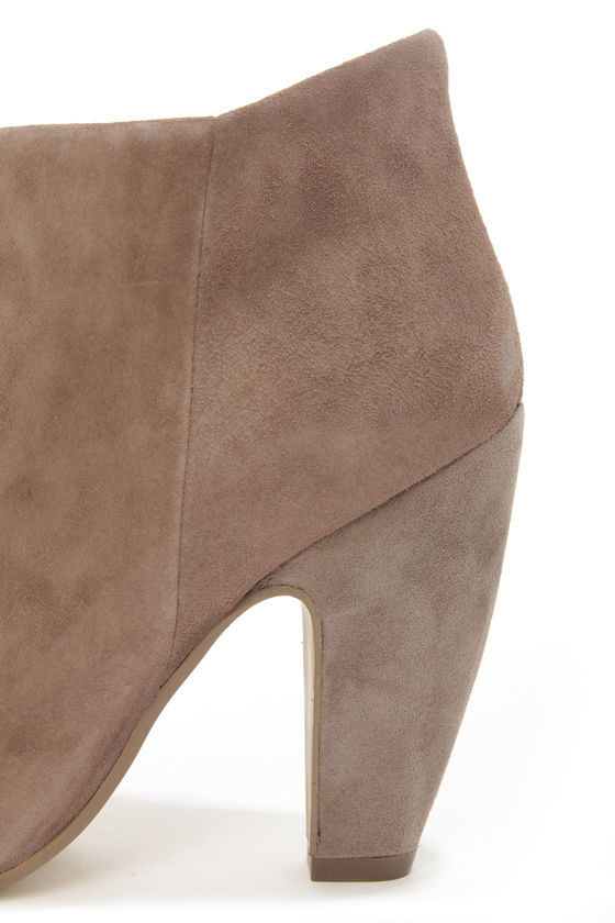 steve madden peep toe booties suede