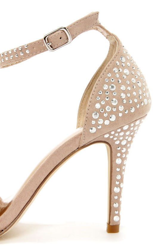 Madden Girl Stargazr Blush Rhinestone Single Strap Heels 59.00