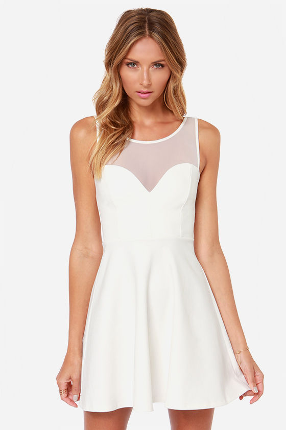 Cute White Dress - Sleeveless Dress - Bow Dress - $43.00