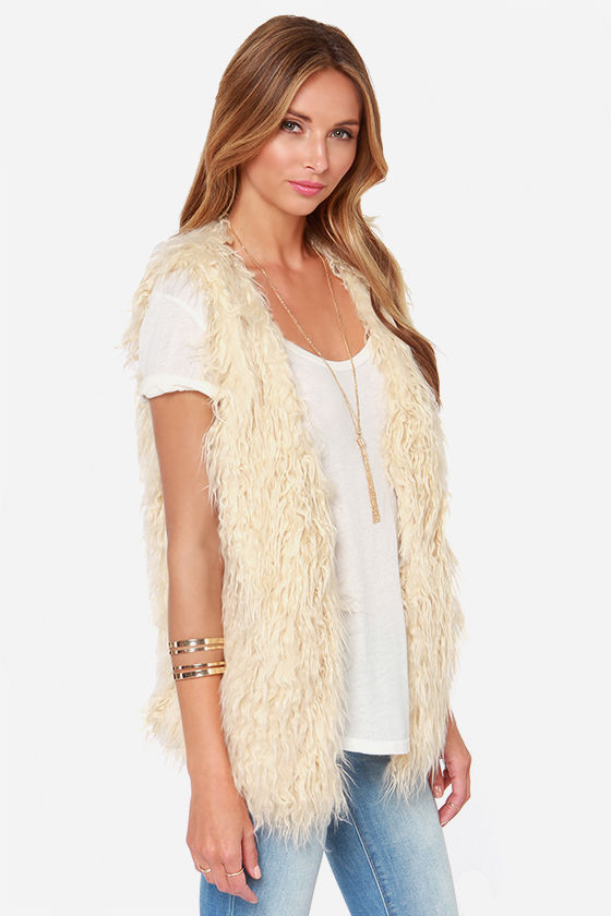 Chic Cream Vest Faux Fur Vest 69.00