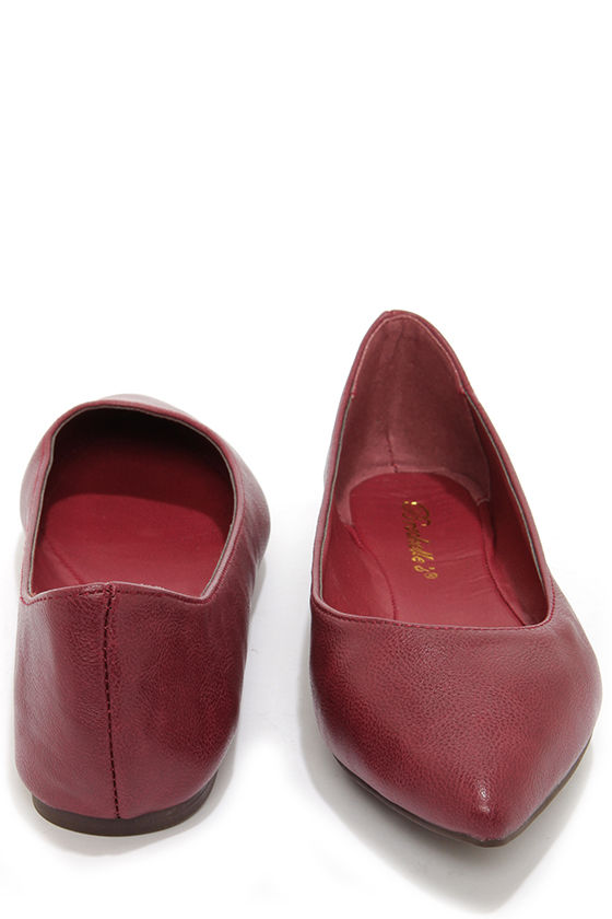 Cute Red Flats - Pointed Flats - Office Shoes - $17.00