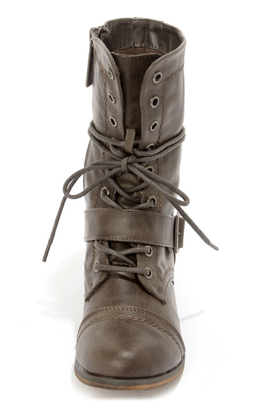taupe lace boots