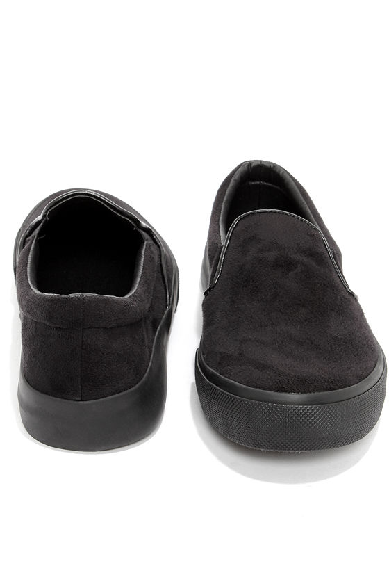 Cute Black Sneakers - Slip-On Sneakers - Loafers - $18.00