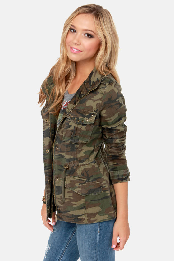 White Crow Angeline Jacket Camo Print Jacket Military Jacket 75.00