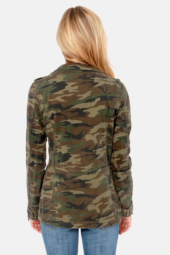 White Crow Angeline Jacket Camo Print Jacket Military Jacket 75.00