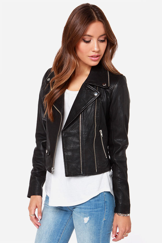 Obey Savages Jacket Moto Leather 375 00 Obey Savages Black Leather Moto Jacket