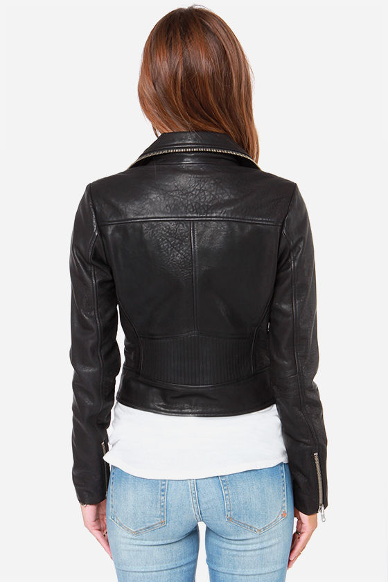 Obey Savages Jacket Moto Leather 375 00 Obey Savages Black Leather Moto Jacket