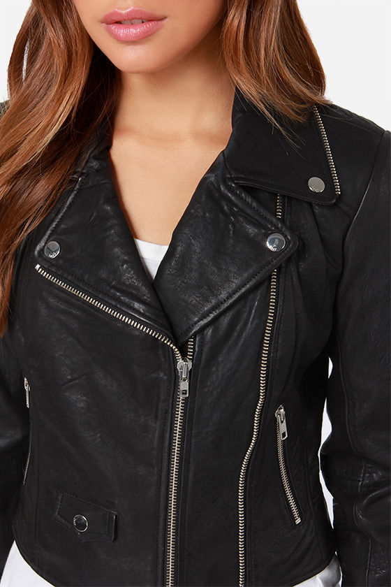 Obey Savages Jacket Moto Leather 375 00 Obey Savages Black Leather Moto Jacket