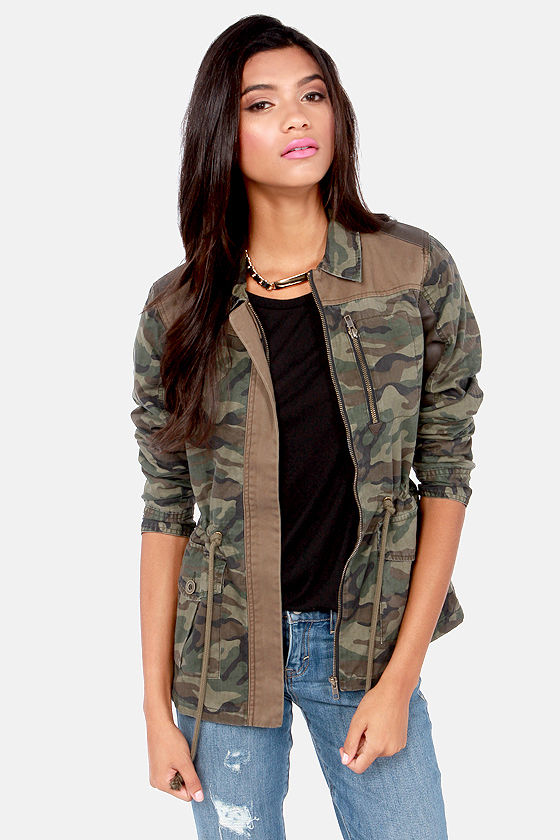 Gentle Fawn Archer Jacket - Camo Print Jacket - Army Jacket - $145.00