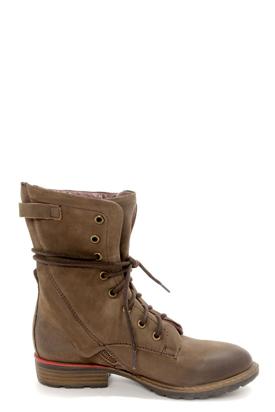 Cute Brown Boots - Leather Boots - Lace-Up Boots - $119.00