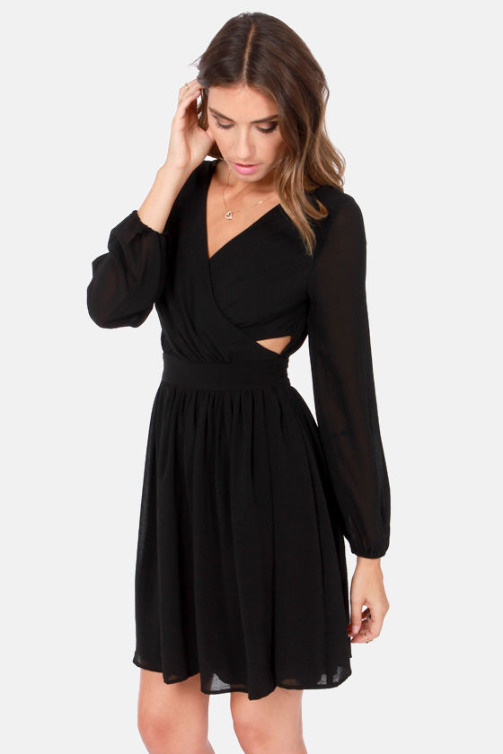 black gown with full sleeves