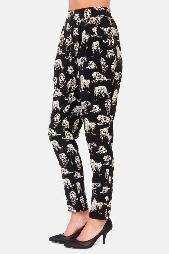 tiger print flare pants